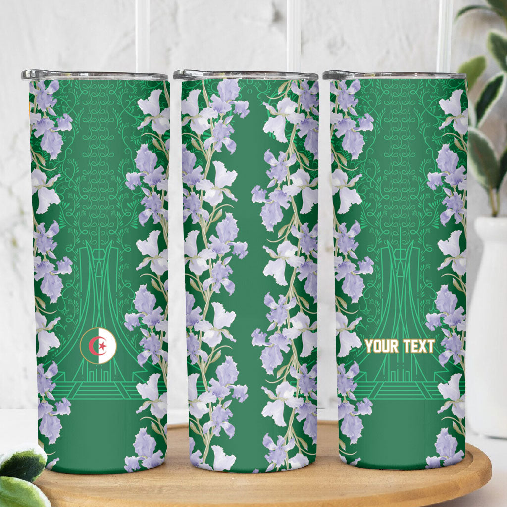Custom Algeria Iris Floral Green Skinny Tumbler Africa Women’s Football Champion Series 2026