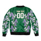 Custom Algeria Iris Floral Green Sleeve Zip Bomber Jacket Africa Women’s Football Champion Series 2026
