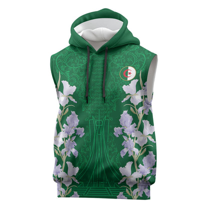 Custom Algeria Iris Floral Green Sleeveless Hoodie Africa Women’s Football Champion Series 2026