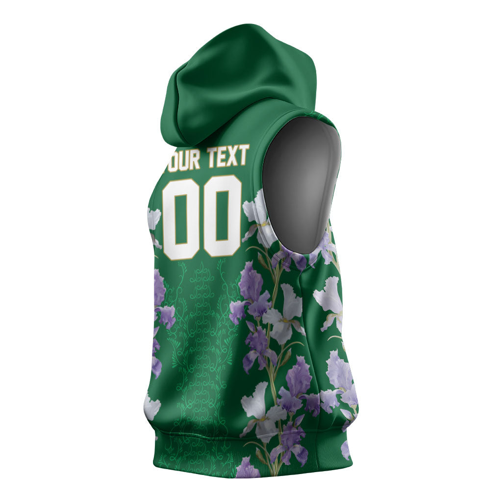 Custom Algeria Iris Floral Green Sleeveless Hoodie Africa Women’s Football Champion Series 2026