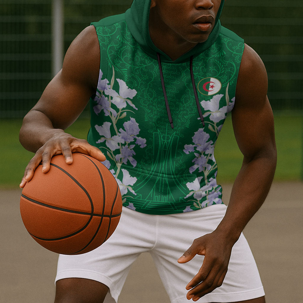 Custom Algeria Iris Floral Green Sleeveless Hoodie Africa Women’s Football Champion Series 2026