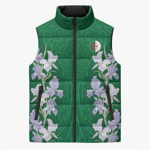 Custom Algeria Iris Floral Green Sleeveless Puffer Jacket Africa Women’s Football Champion Series 2026
