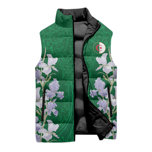 Custom Algeria Iris Floral Green Sleeveless Puffer Jacket Africa Women’s Football Champion Series 2026