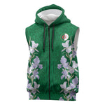 Custom Algeria Iris Floral Green Sleeveless Zip Hoodie Africa Women’s Football Champion Series 2026