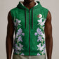 Custom Algeria Iris Floral Green Sleeveless Zip Hoodie Africa Women’s Football Champion Series 2026