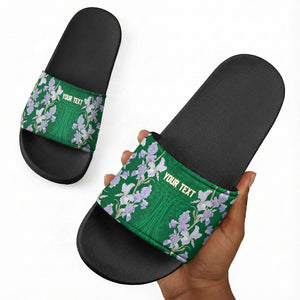 Custom Algeria Iris Floral Green Slide Sandals Africa Women’s Football Champion Series 2026