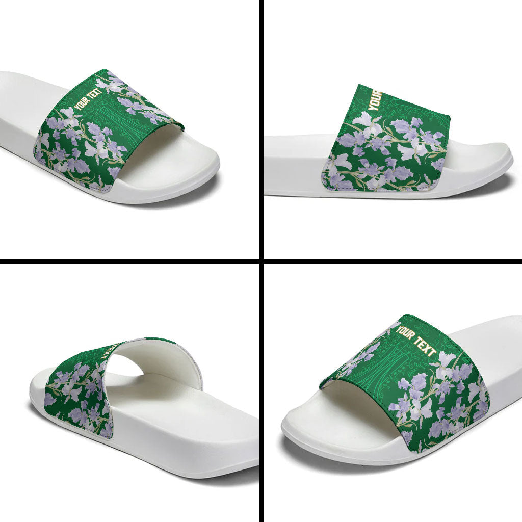 Custom Algeria Iris Floral Green Slide Sandals Africa Women’s Football Champion Series 2026