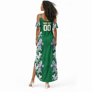 Custom Algeria Iris Floral Green Summer Maxi Dress Africa Women’s Football Champion Series 2026