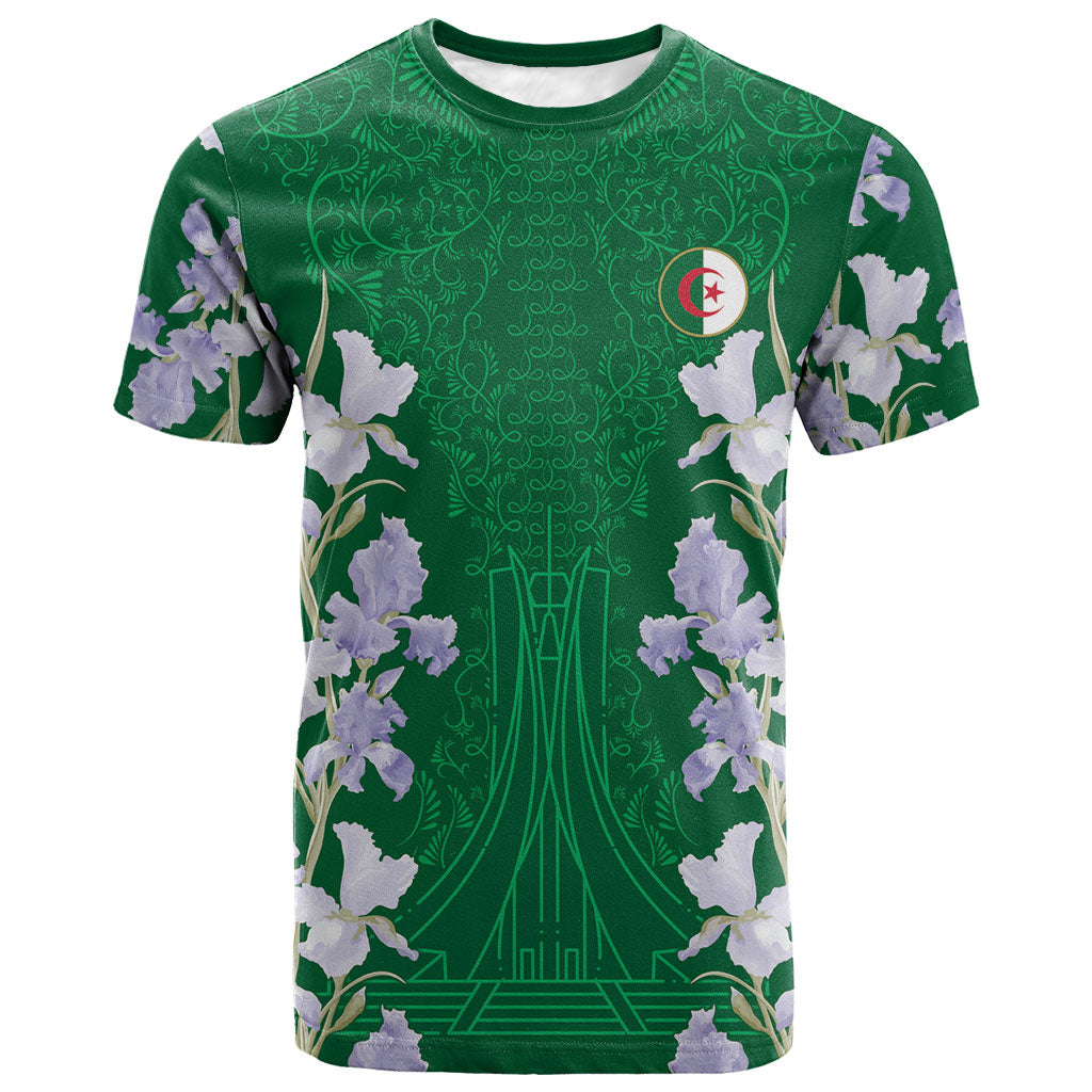 Custom Algeria Iris Floral Green T shirt Africa Women’s Football Champion Series 2026