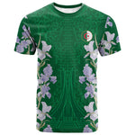 Custom Algeria Iris Floral Green T shirt Africa Women’s Football Champion Series 2026