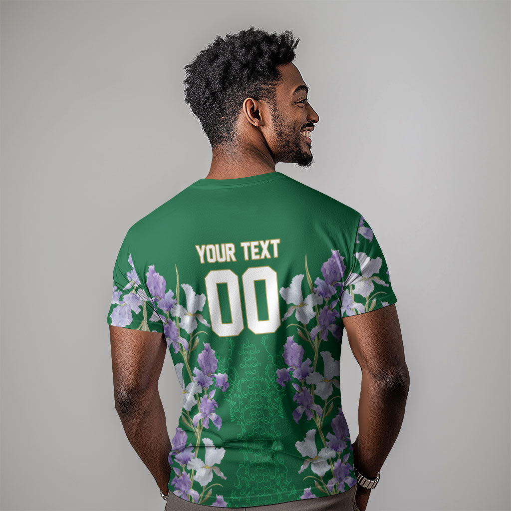 Custom Algeria Iris Floral Green T shirt Africa Women’s Football Champion Series 2026