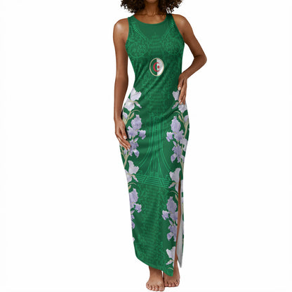 Custom Algeria Iris Floral Green Tank Maxi Dress Africa Women’s Football Champion Series 2026