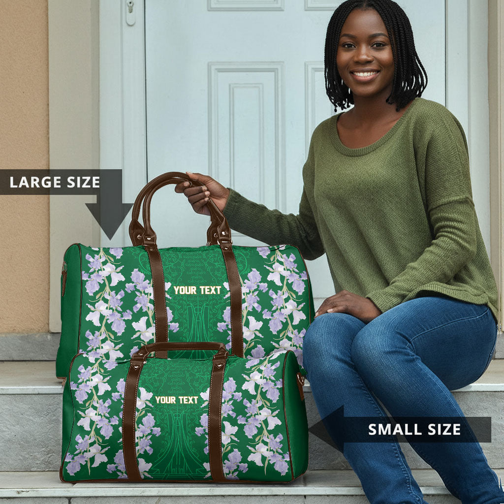 Custom Algeria Iris Floral Green Travel Bag Africa Women’s Football Champion Series 2026