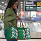 Custom Algeria Iris Floral Green Travel Bag Africa Women’s Football Champion Series 2026
