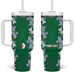 Custom Algeria Iris Floral Green Tumbler With Handle Africa Women’s Football Champion Series 2026