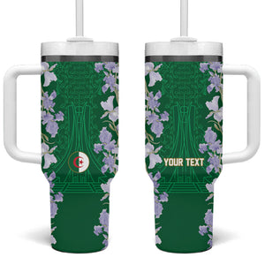 Custom Algeria Iris Floral Green Tumbler With Handle Africa Women’s Football Champion Series 2026