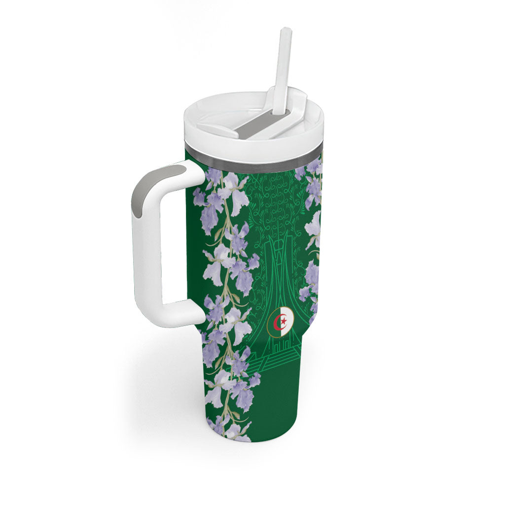 Custom Algeria Iris Floral Green Tumbler With Handle Africa Women’s Football Champion Series 2026