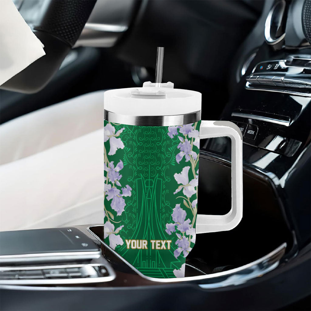 Custom Algeria Iris Floral Green Tumbler With Handle Africa Women’s Football Champion Series 2026