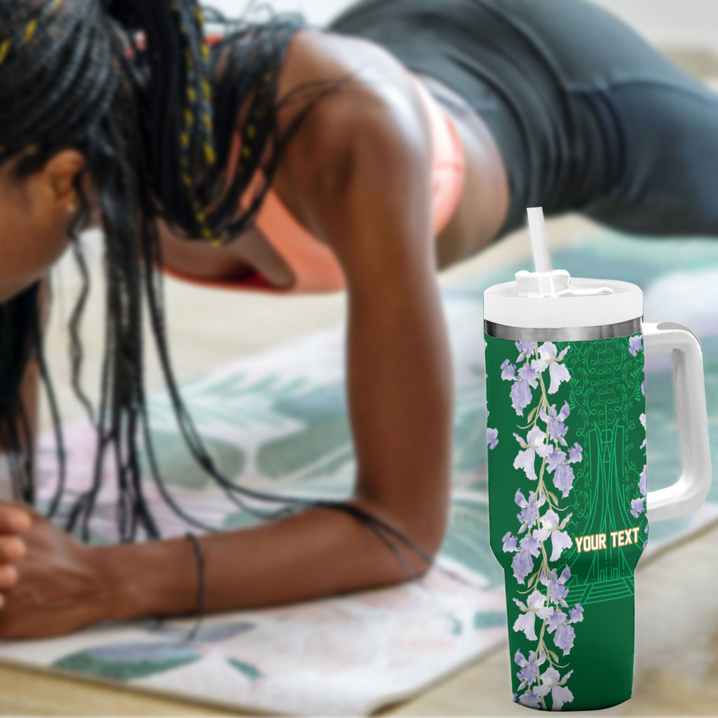 Custom Algeria Iris Floral Green Tumbler With Handle Africa Women’s Football Champion Series 2026
