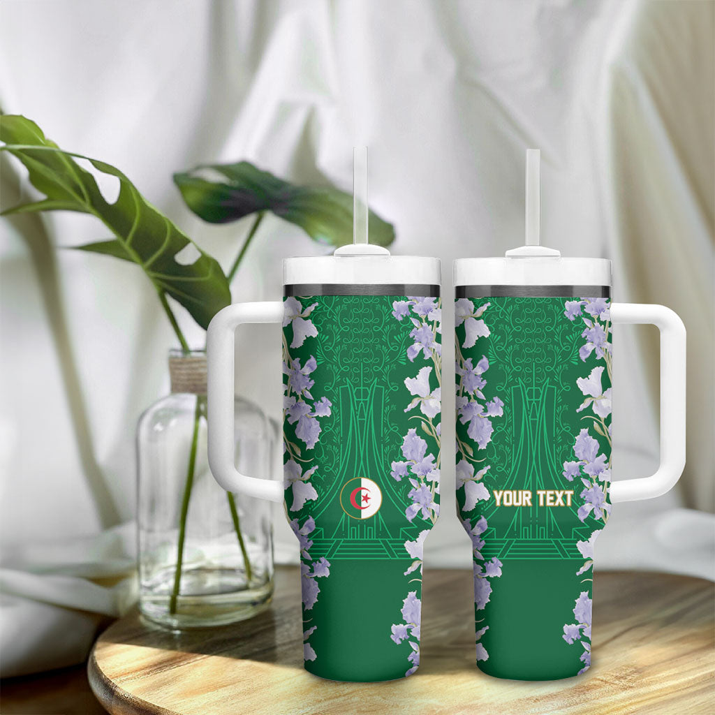 Custom Algeria Iris Floral Green Tumbler With Handle Africa Women’s Football Champion Series 2026
