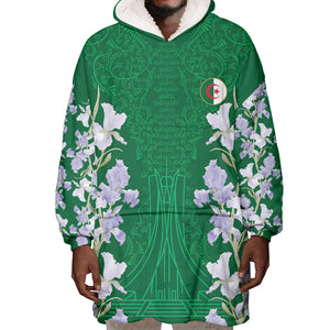 Custom Algeria Iris Floral Green Wearable Blanket Hoodie Africa Women’s Football Champion Series 2026