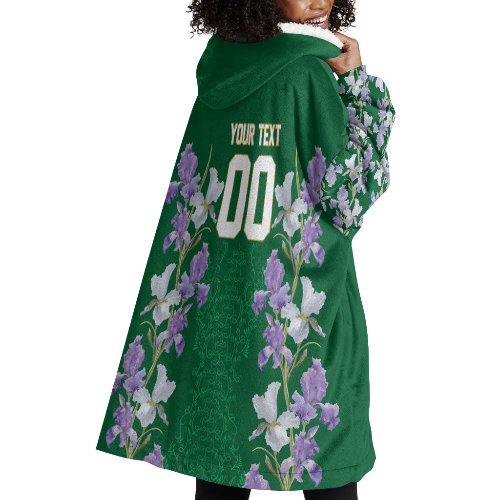 Custom Algeria Iris Floral Green Wearable Blanket Hoodie Africa Women’s Football Champion Series 2026