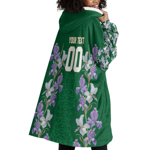 Custom Algeria Iris Floral Green Wearable Blanket Hoodie Africa Women’s Football Champion Series 2026