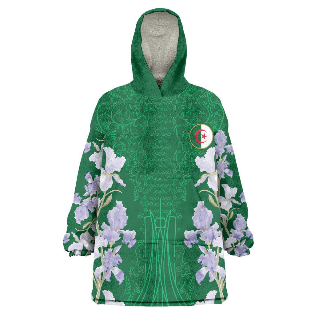 Custom Algeria Iris Floral Green Wearable Blanket Hoodie Africa Women’s Football Champion Series 2026