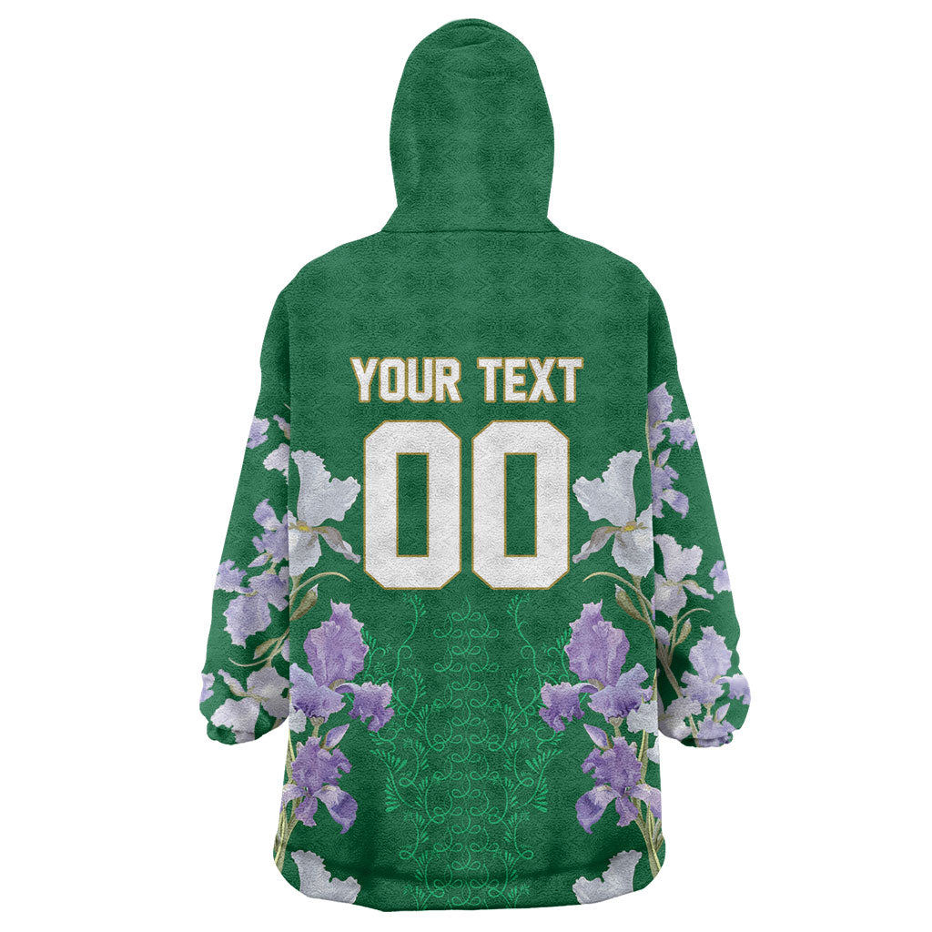 Custom Algeria Iris Floral Green Wearable Blanket Hoodie Africa Women’s Football Champion Series 2026