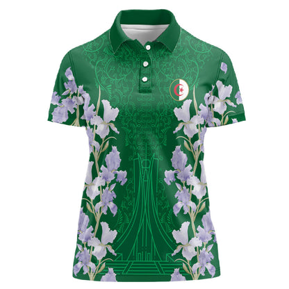 Custom Algeria Iris Floral Green Women Polo Shirt Africa Women’s Football Champion Series 2026