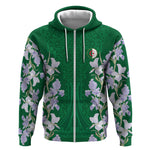 Custom Algeria Iris Floral Green Zip Hoodie Africa Women’s Football Champion Series 2026