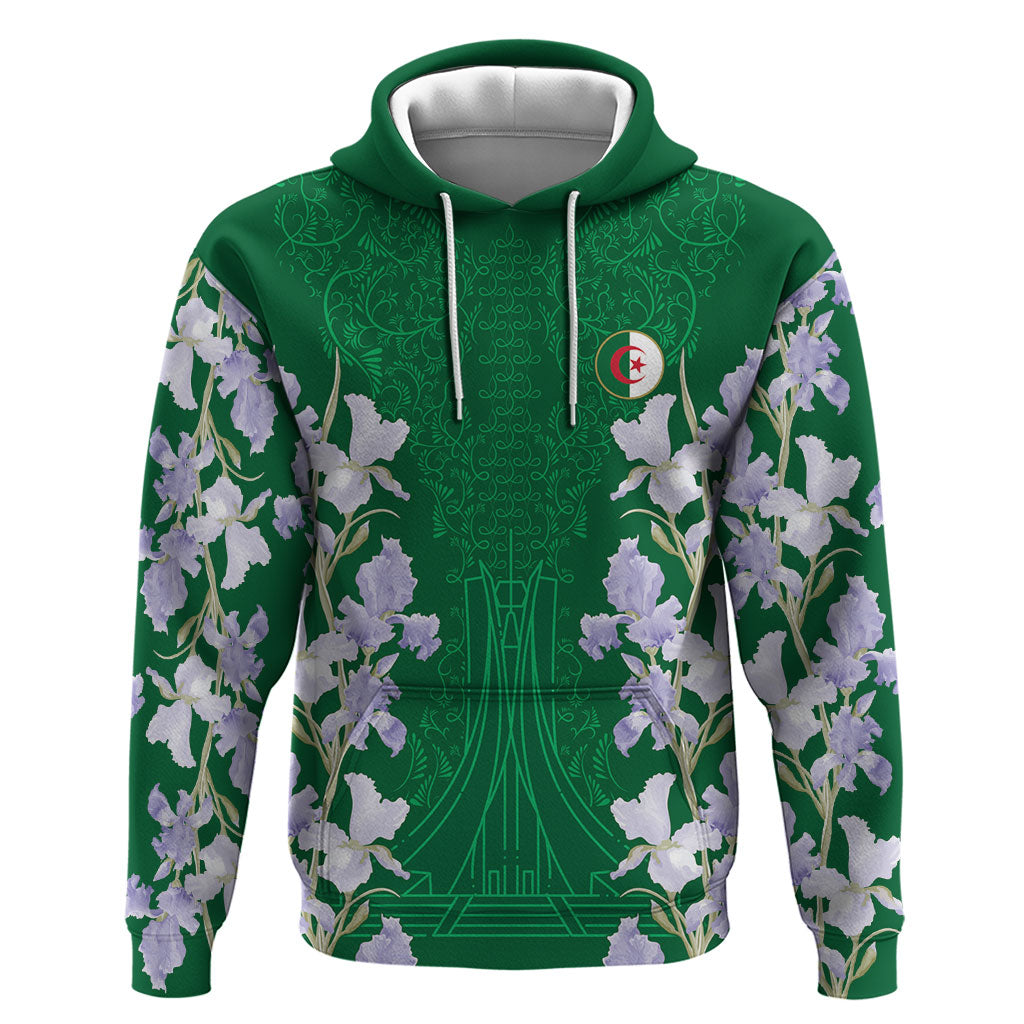 Custom Algeria Iris Floral Green Zip Hoodie Africa Women’s Football Champion Series 2026