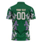Custom Algeria Iris Floral Green Zipper Polo Shirt Africa Women’s Football Champion Series 2026