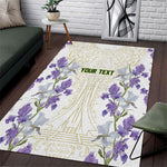 Custom Algeria Iris Floral White Area Rug Africa Women’s Football Champion Series 2026