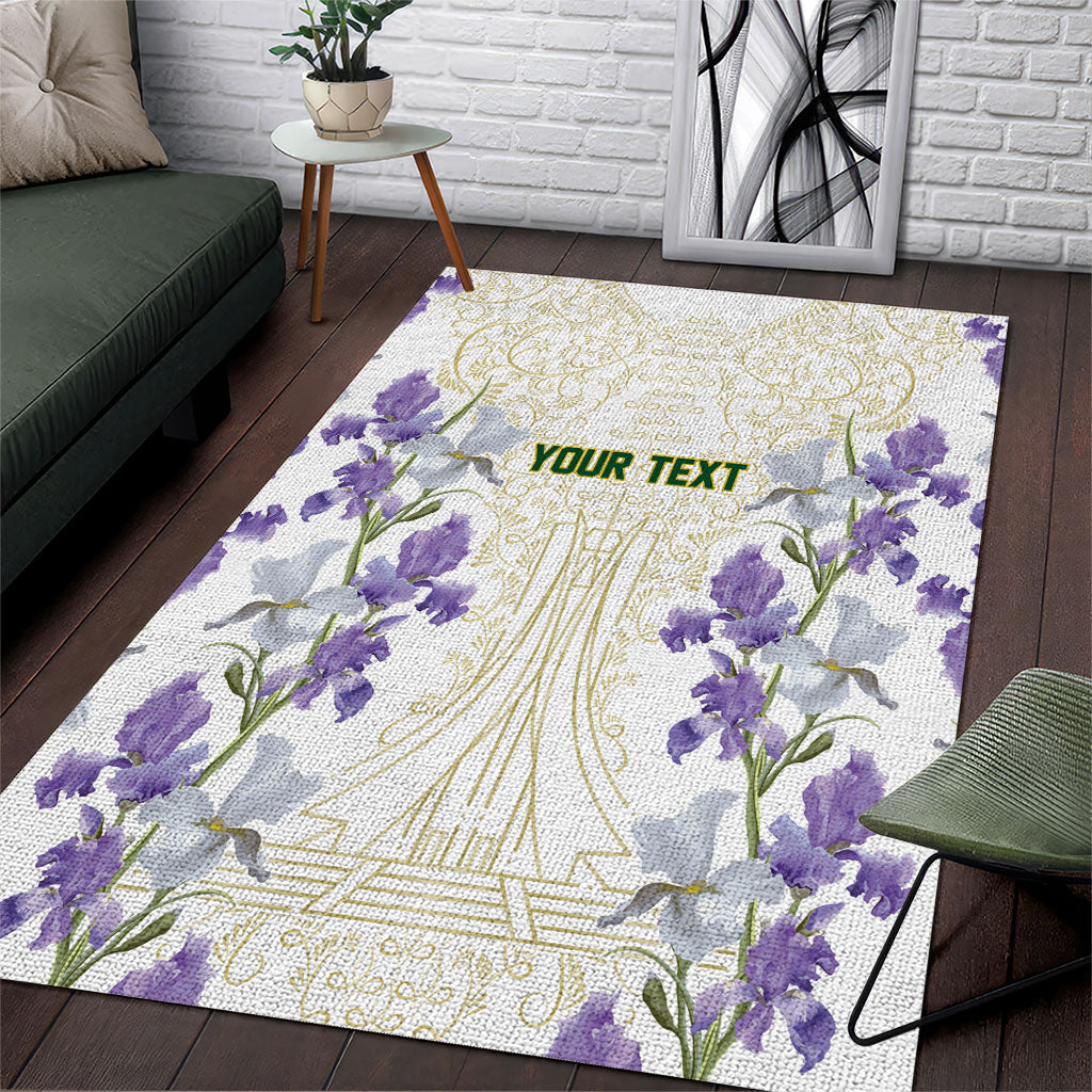 Custom Algeria Iris Floral White Area Rug Africa Women’s Football Champion Series 2026