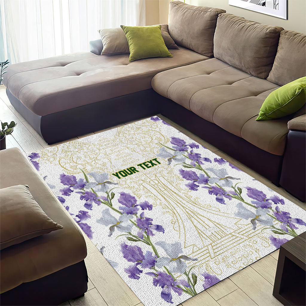 Custom Algeria Iris Floral White Area Rug Africa Women’s Football Champion Series 2026