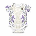 Custom Algeria Iris Floral White Baby Onesie Africa Women’s Football Champion Series 2026