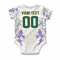 Custom Algeria Iris Floral White Baby Onesie Africa Women’s Football Champion Series 2026