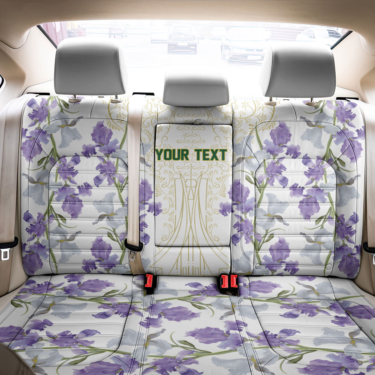 Custom Algeria Iris Floral White Back Car Seat Cover Africa Women’s Football Champion Series 2026