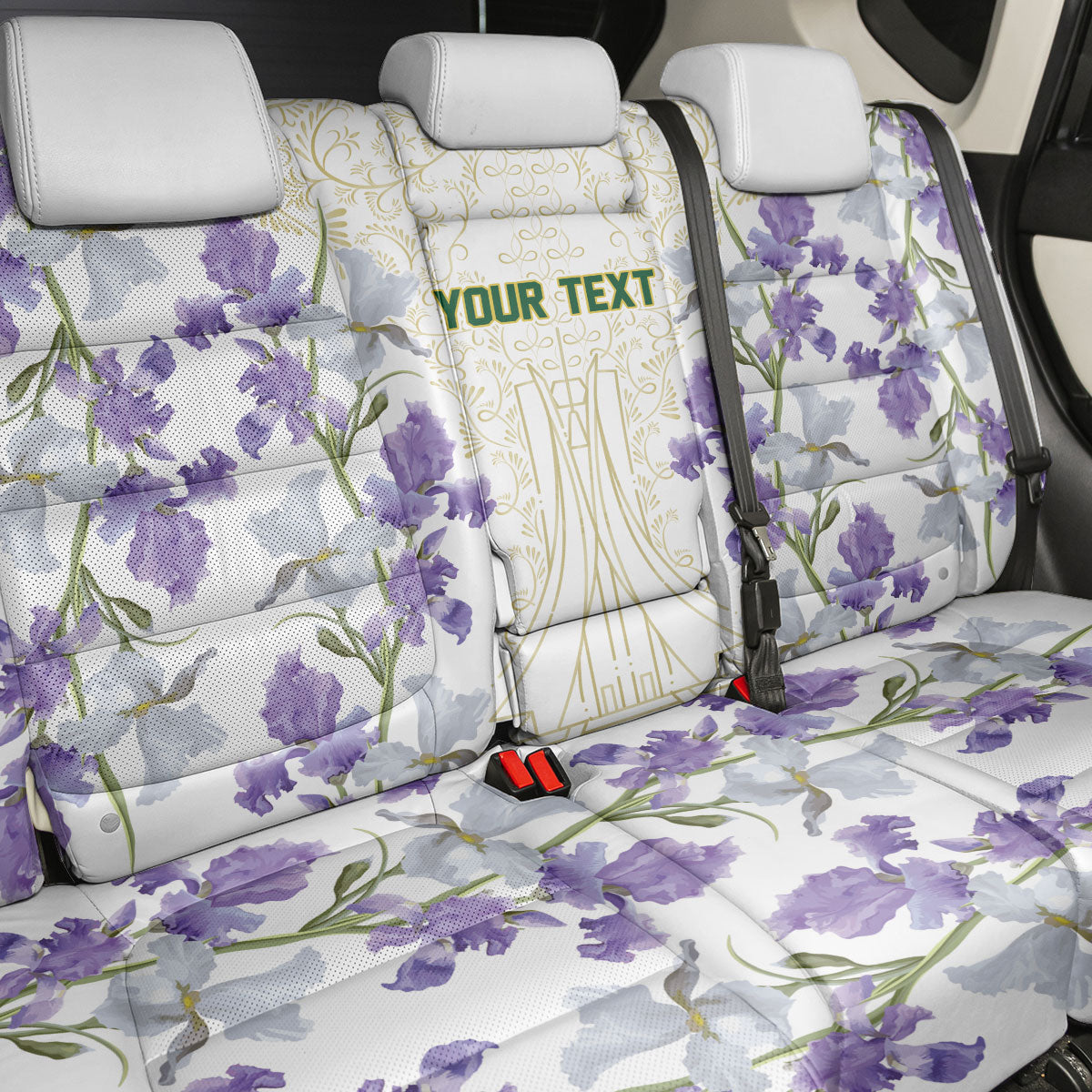Custom Algeria Iris Floral White Back Car Seat Cover Africa Women’s Football Champion Series 2026