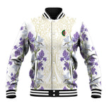 Custom Algeria Iris Floral White Baseball Jacket Africa Women’s Football Champion Series 2026