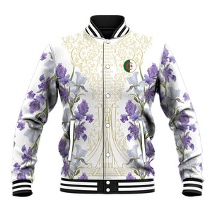 Custom Algeria Iris Floral White Baseball Jacket Africa Women’s Football Champion Series 2026