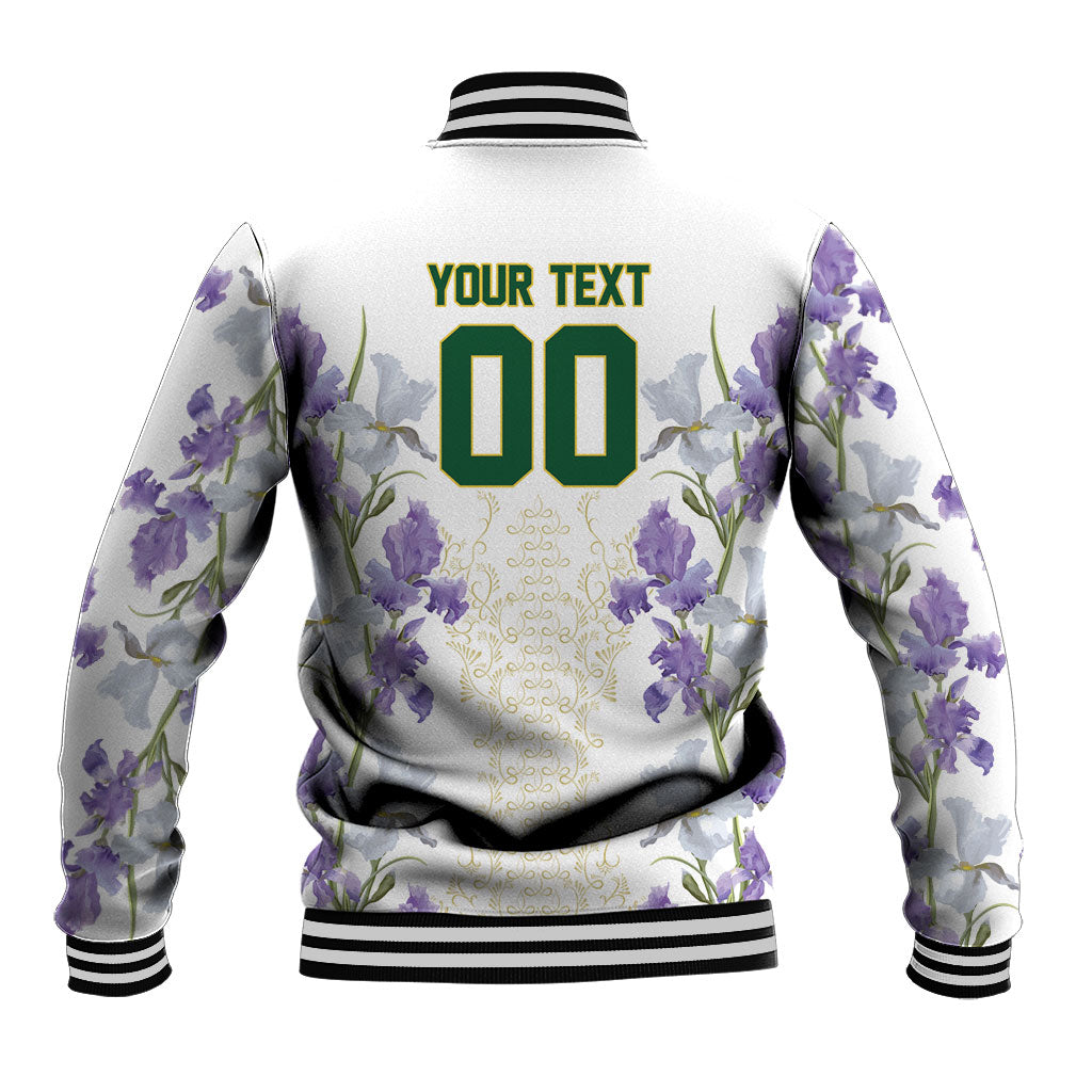 Custom Algeria Iris Floral White Baseball Jacket Africa Women’s Football Champion Series 2026