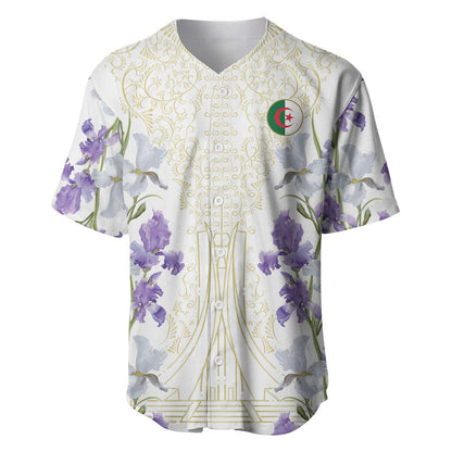 Custom Algeria Iris Floral White Baseball Jersey Africa Women’s Football Champion Series 2026