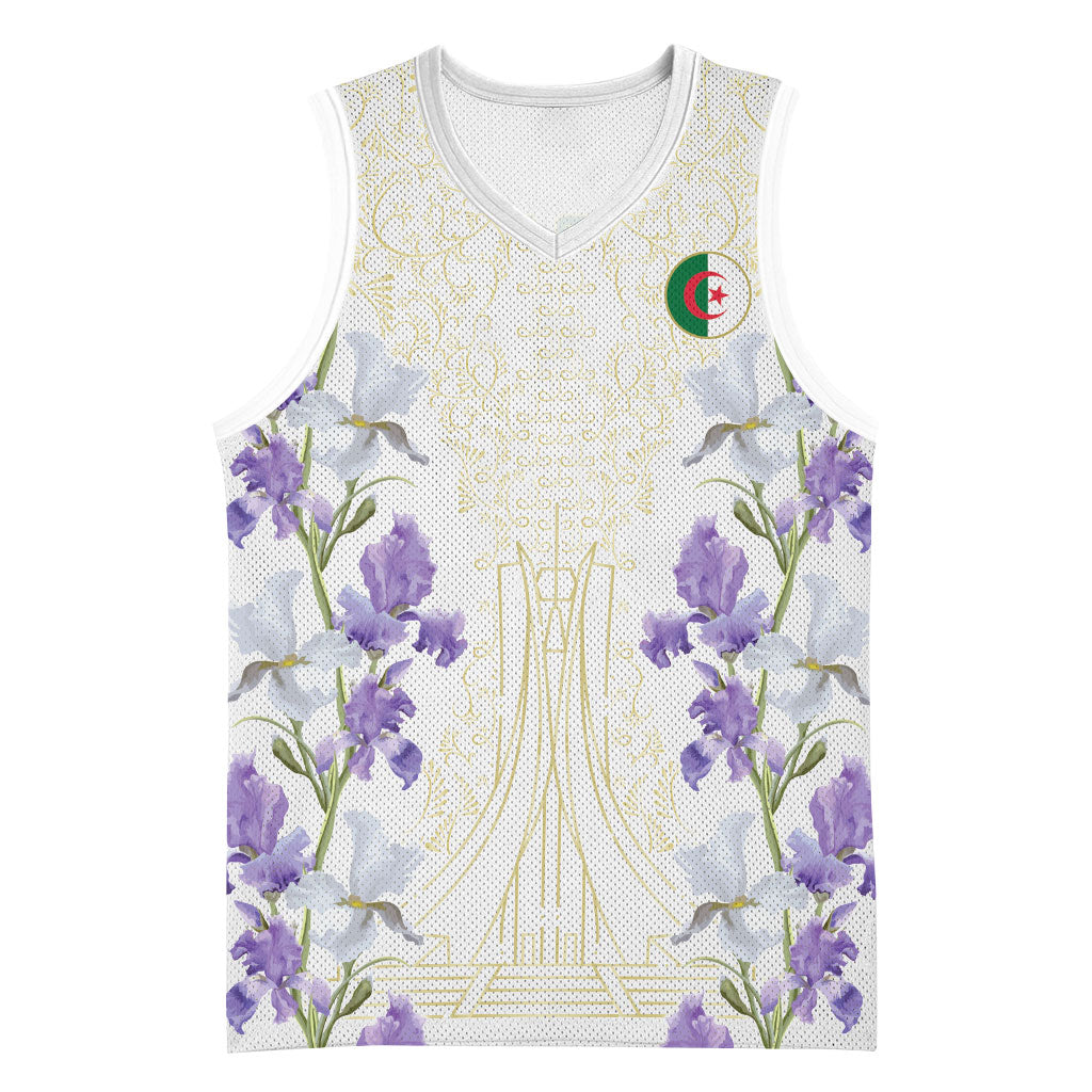 Custom Algeria Iris Floral White Basketball Jersey Africa Women’s Football Champion Series 2026