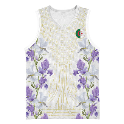 Custom Algeria Iris Floral White Basketball Jersey Africa Women’s Football Champion Series 2026