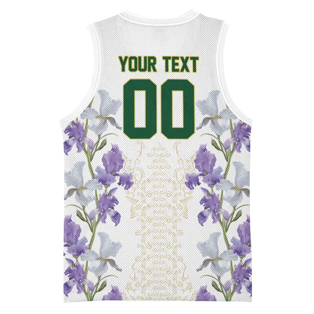 Custom Algeria Iris Floral White Basketball Jersey Africa Women’s Football Champion Series 2026
