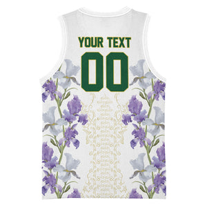 Custom Algeria Iris Floral White Basketball Jersey Africa Women’s Football Champion Series 2026