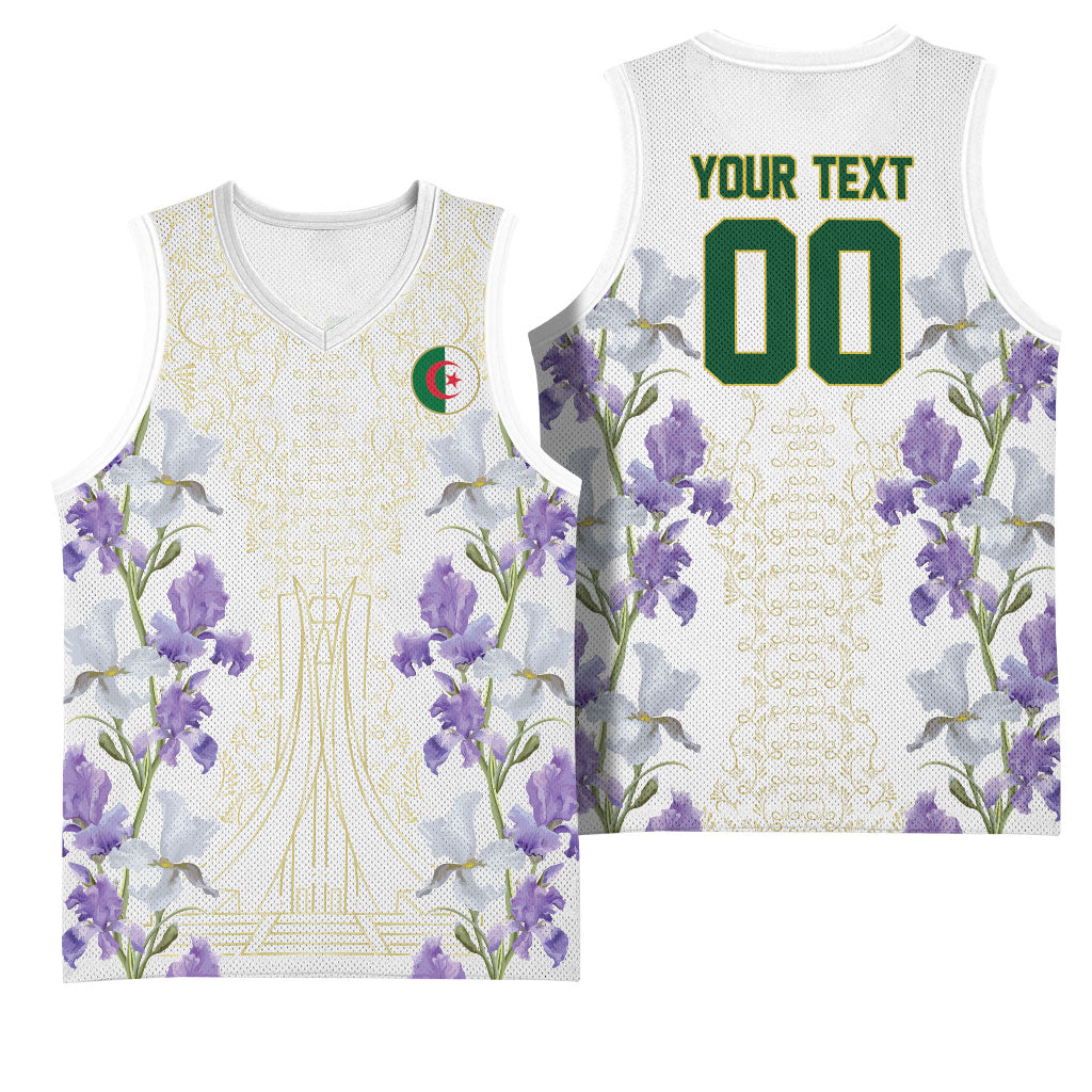 Custom Algeria Iris Floral White Basketball Jersey Africa Women’s Football Champion Series 2026