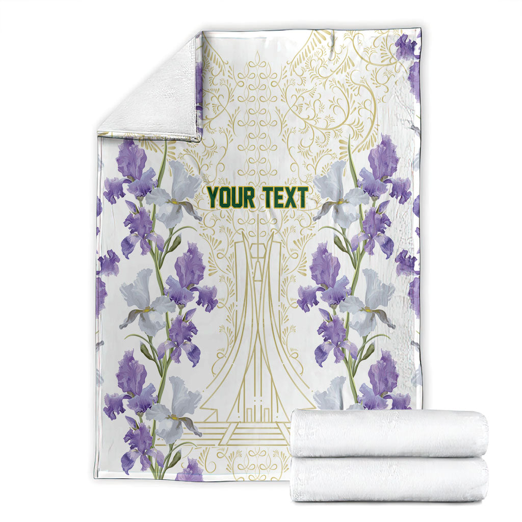 Custom Algeria Iris Floral White Blanket Africa Women’s Football Champion Series 2026
